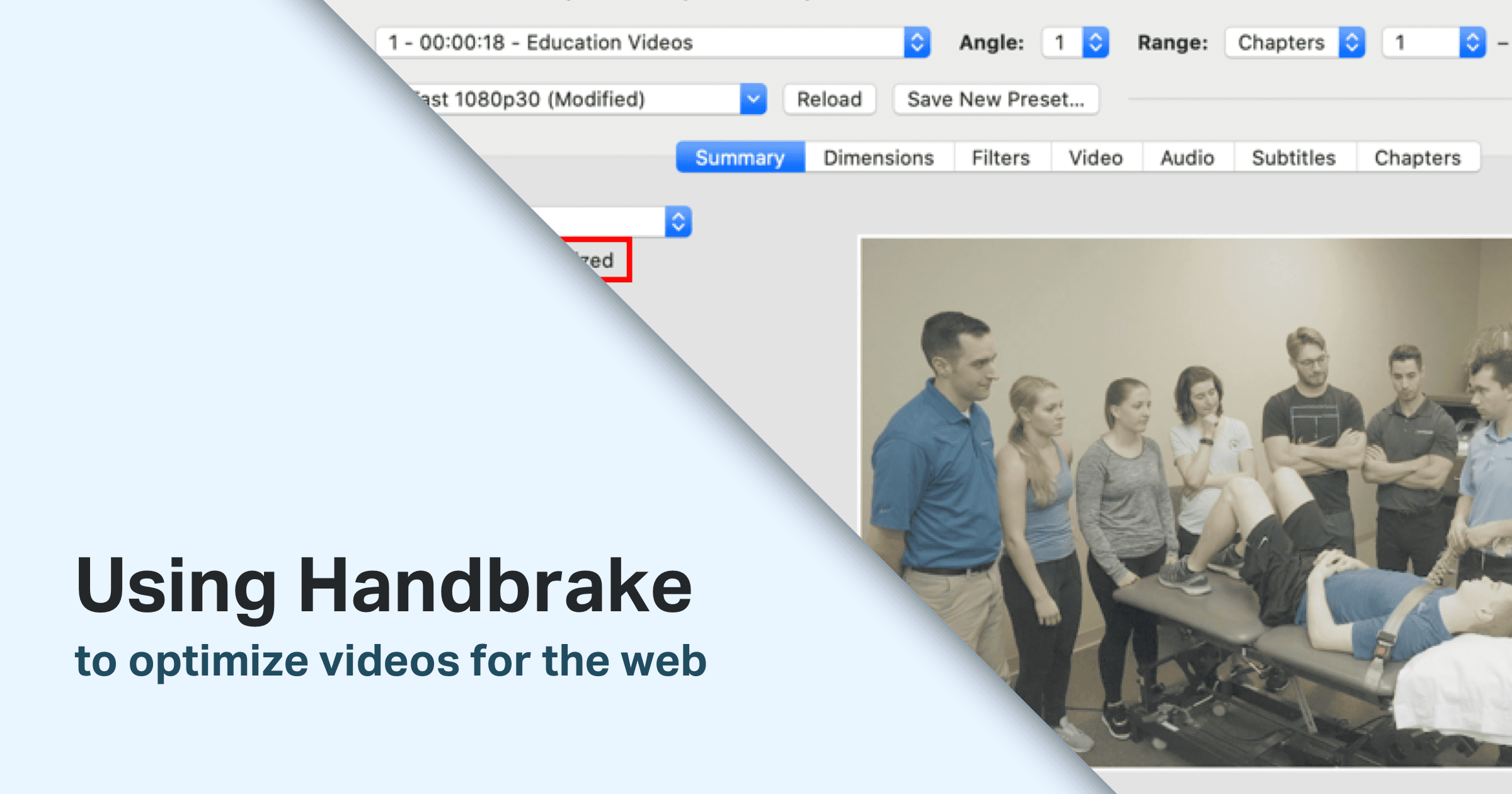 Using HandBrake to optimize videos for the web